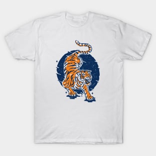 Vintage Japanese Tiger Illustration // Orange and Blue Tiger T-Shirt